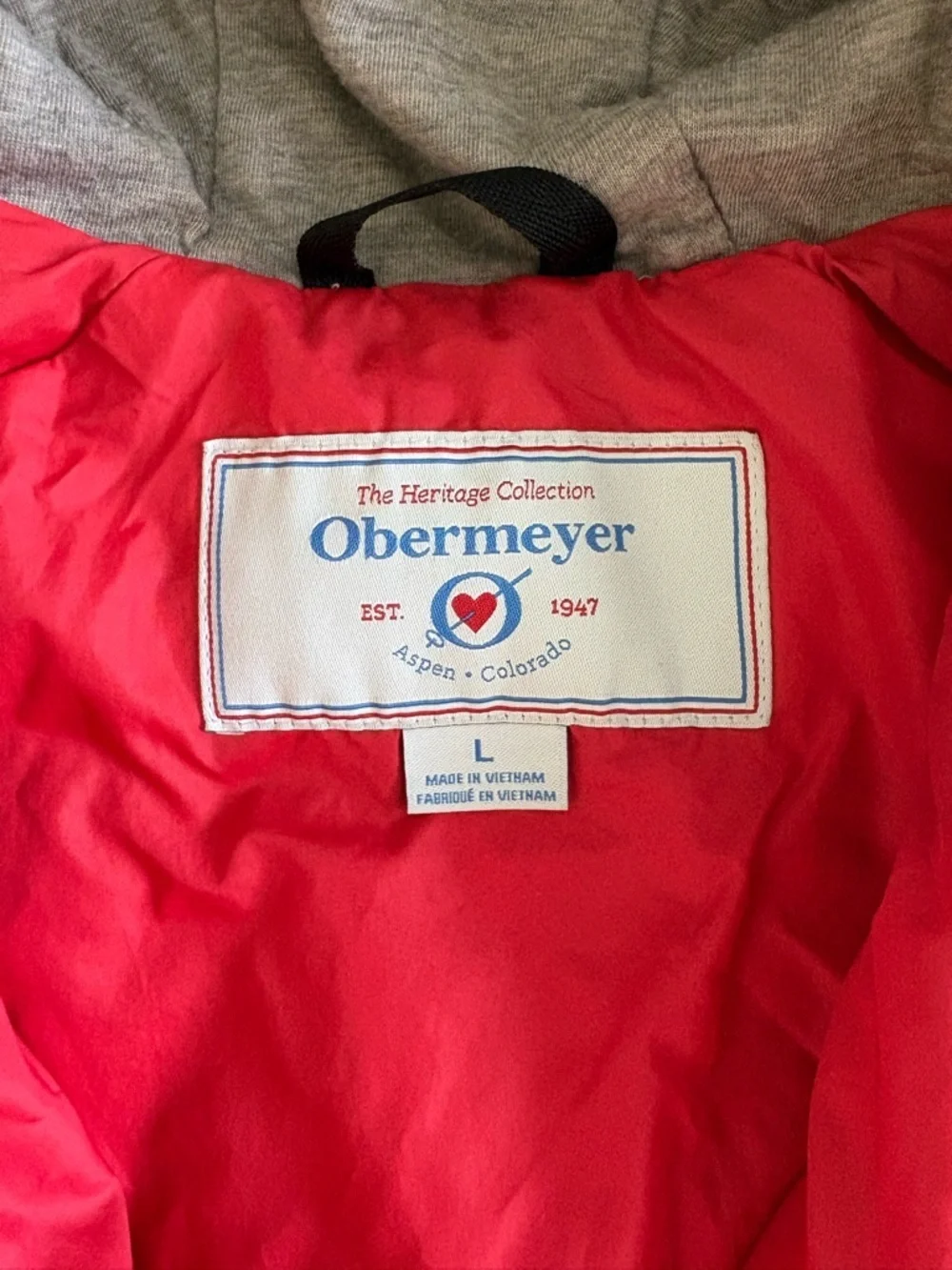 Obermeyer Kids Vintage 01 Gray Floral Quilted Pullover Puffer Jacket Size Large